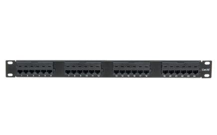 Патч-панель 19", 1U, 24 порта, Кат.5e (Класс D), 100МГц, RJ45/8P8C, 110/KRONE (UEC-URP-24-UD2)