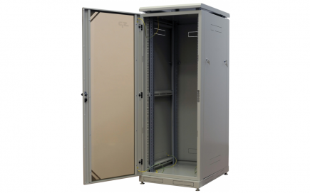 Шкаф напольный SIGNAPRO МТК МТК 19", 45U, 2187x600x800 мм, разборный, дверь со стеклом, серый