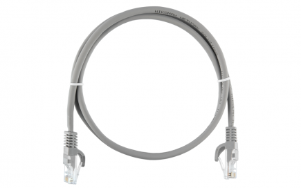 U/UTP 4 пары, Кат.5е, 2хRJ45/8P8C, T568B, Molded, PVC, 1м, упак. 10шт  (EC-PC4UD55B-010-GY-10)
