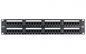 Патч-панель 19", 2U, 48 портов, Кат.5e (Класс D), 100МГц, RJ45/8P8C, 110/KRONE (EC-URP-48-UD2)
